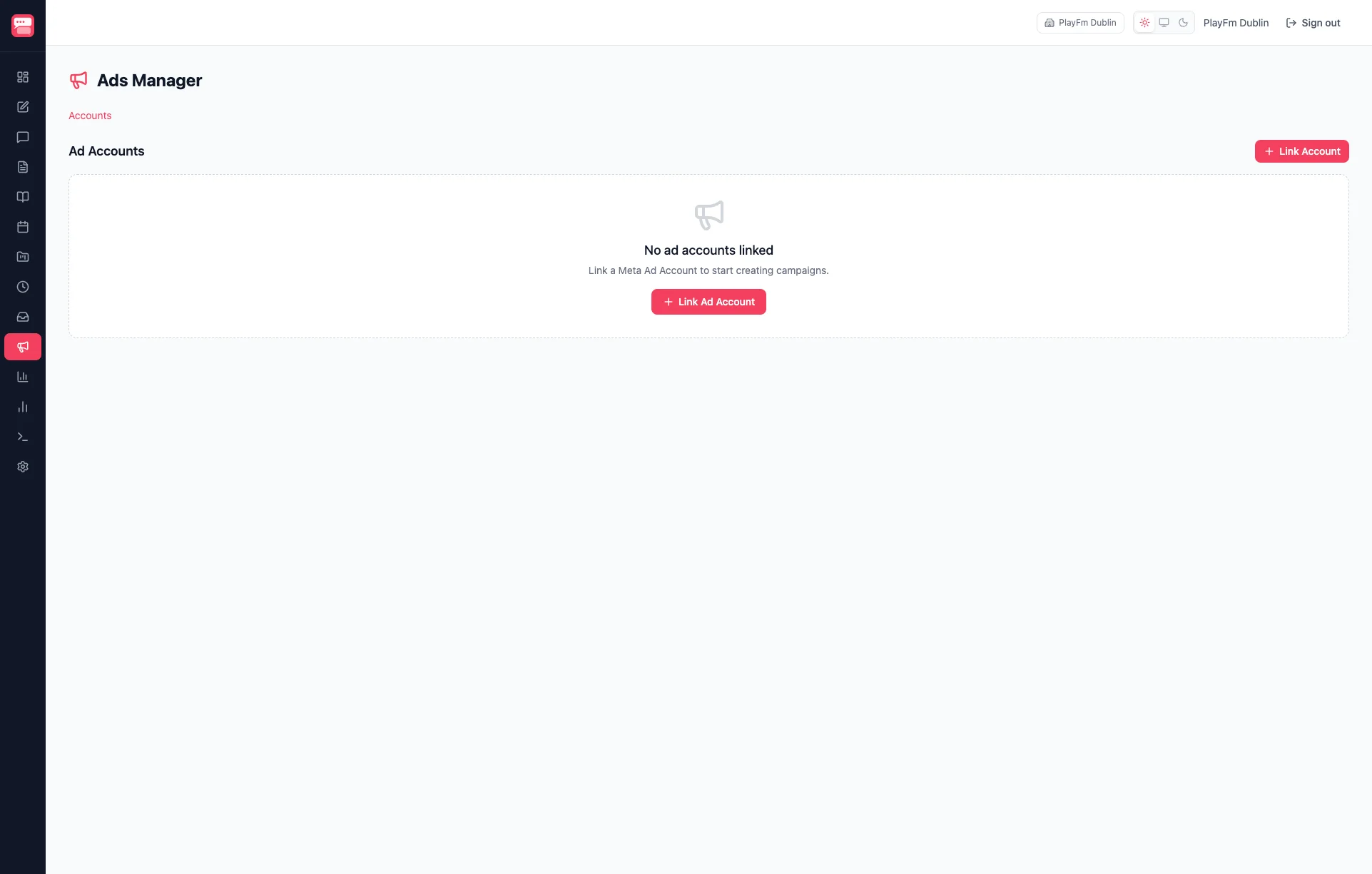 SoSocial Meta Ads Manager interface